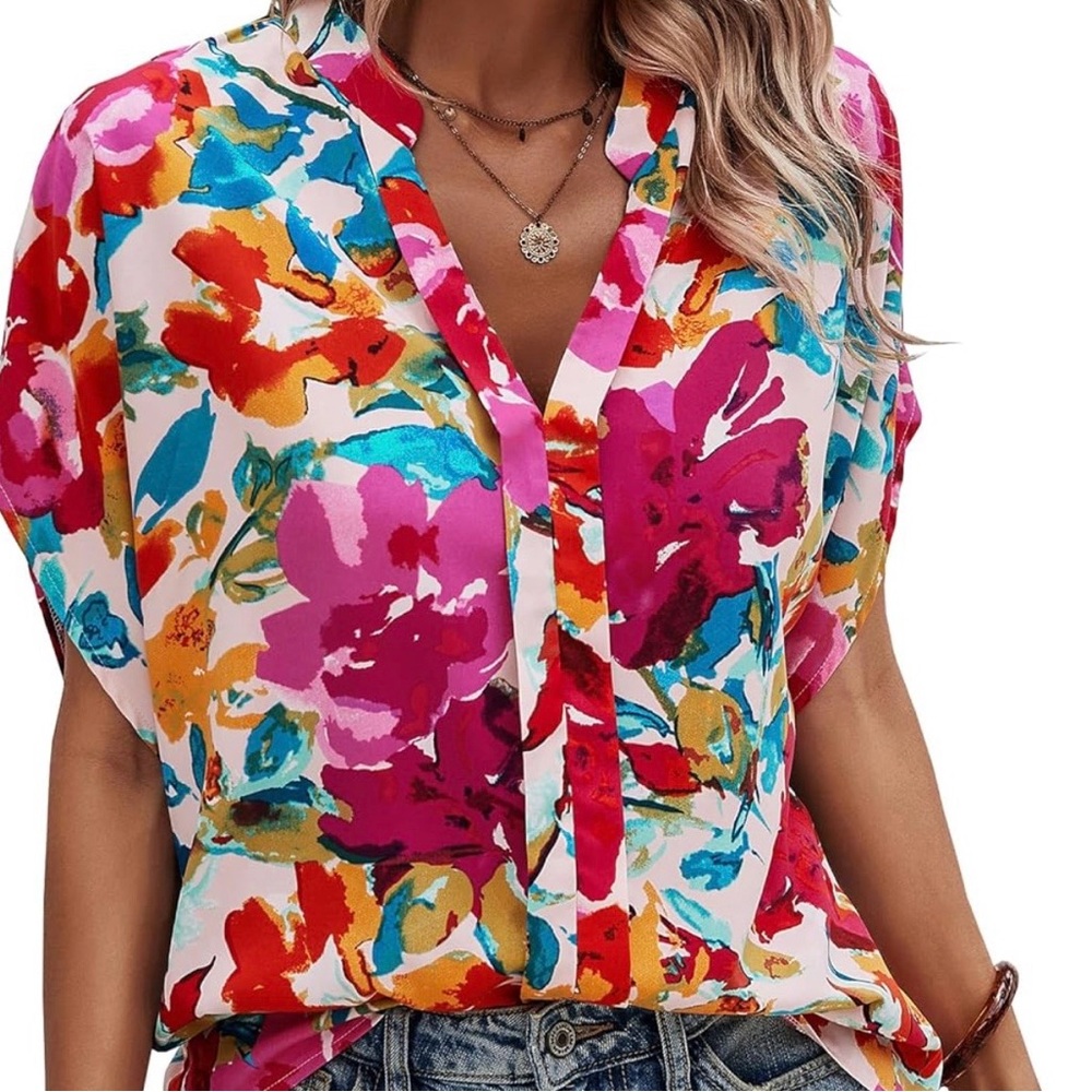 Vibrant Floral Flowy Blouse